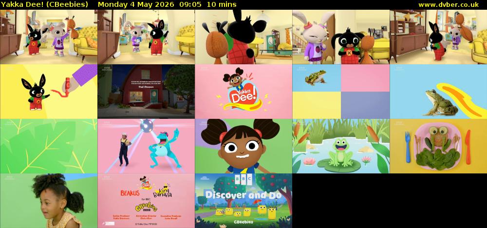 Yakka Dee! (CBeebies) Monday 4 May 2026 09:05 - 09:15