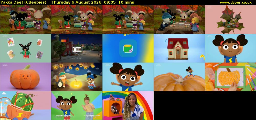 Yakka Dee! (CBeebies) Thursday 6 August 2026 09:05 - 09:15