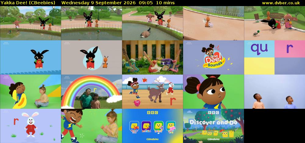 Yakka Dee! (CBeebies) Wednesday 9 September 2026 09:05 - 09:15