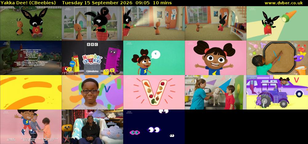 Yakka Dee! (CBeebies) Tuesday 15 September 2026 09:05 - 09:15