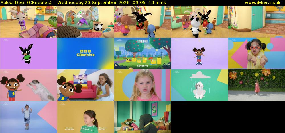 Yakka Dee! (CBeebies) Wednesday 23 September 2026 09:05 - 09:15