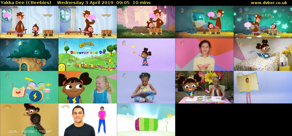 Yakka Dee (CBeebies) Wednesday 3 April 2019 09:05 - 09:15