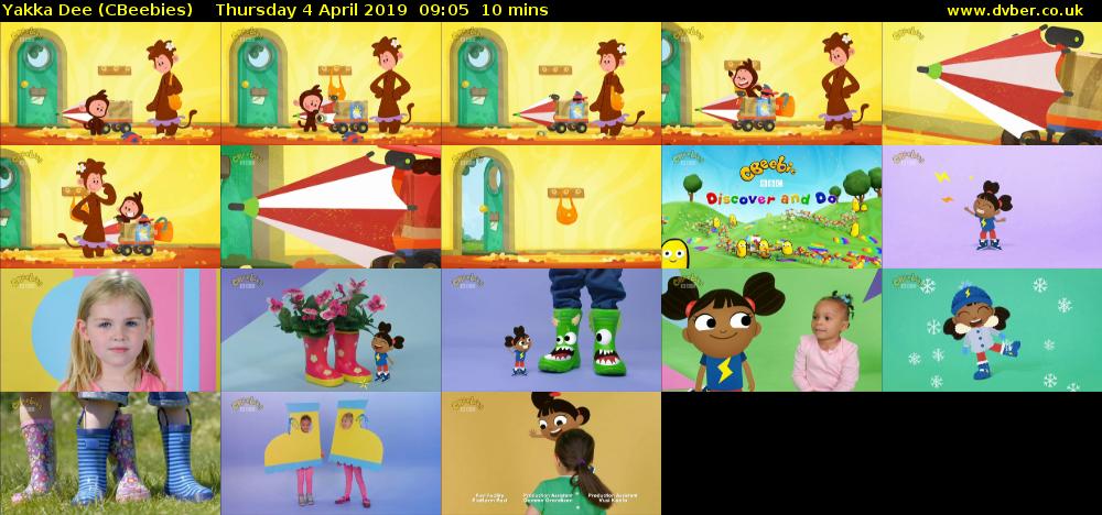 Yakka Dee (CBeebies) Thursday 4 April 2019 09:05 - 09:15