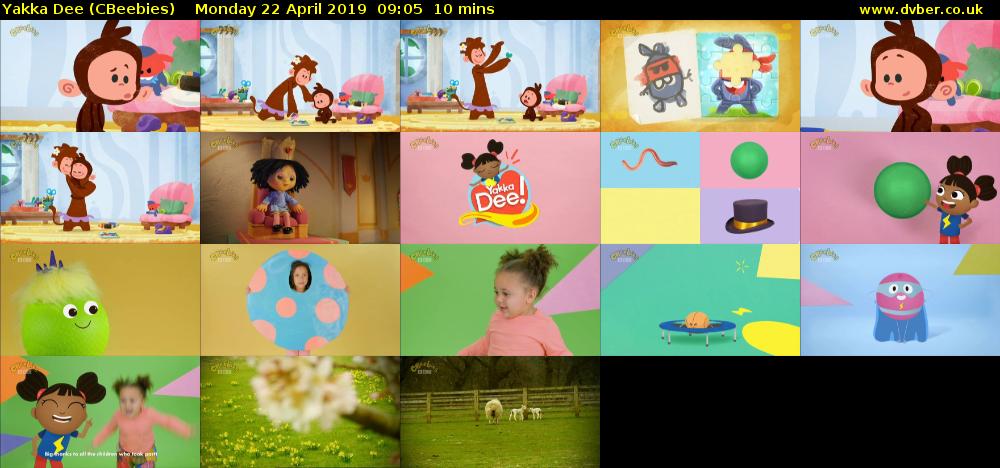 Yakka Dee (CBeebies) Monday 22 April 2019 09:05 - 09:15