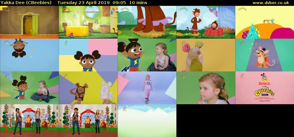 Yakka Dee (CBeebies) Tuesday 23 April 2019 09:05 - 09:15