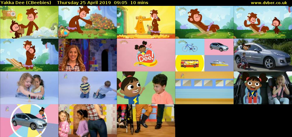 Yakka Dee (CBeebies) Thursday 25 April 2019 09:05 - 09:15