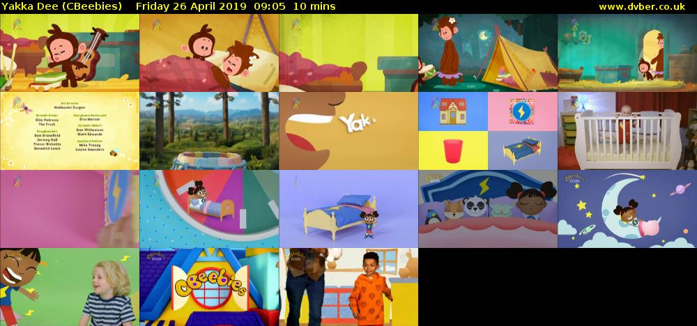 Yakka Dee (CBeebies) Friday 26 April 2019 09:05 - 09:15
