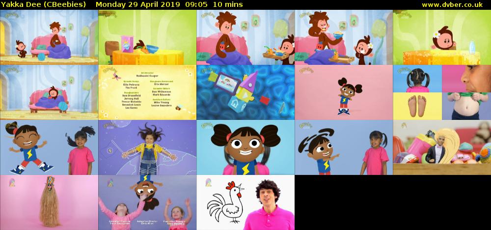 Yakka Dee (CBeebies) Monday 29 April 2019 09:05 - 09:15
