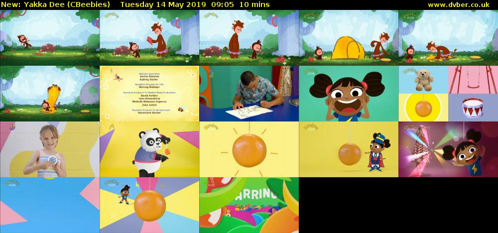 Yakka Dee (CBeebies) Tuesday 14 May 2019 09:05 - 09:15
