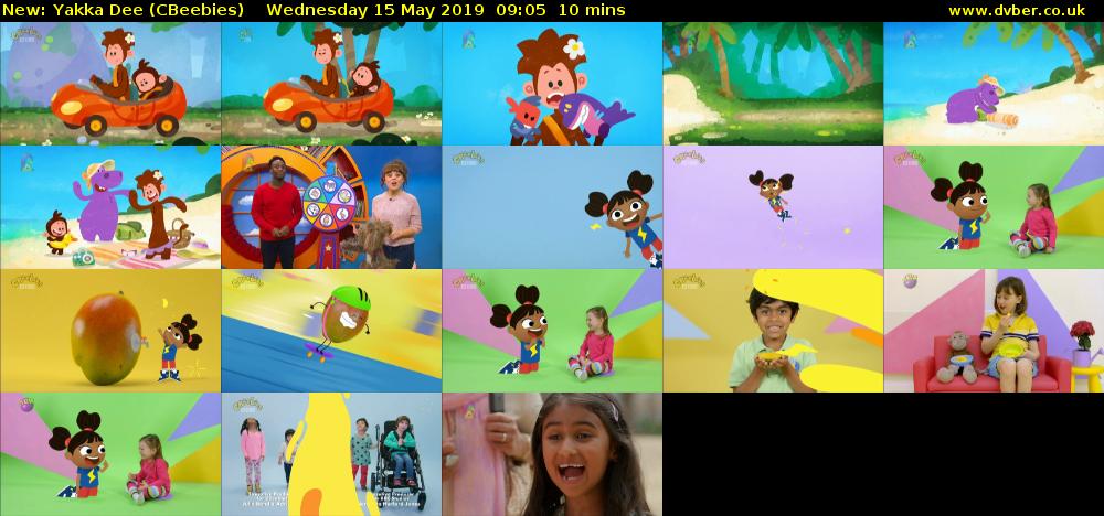 Yakka Dee (CBeebies) Wednesday 15 May 2019 09:05 - 09:15