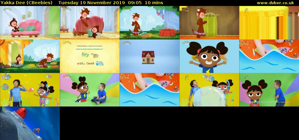 Yakka Dee (CBeebies) Tuesday 19 November 2019 09:05 - 09:15