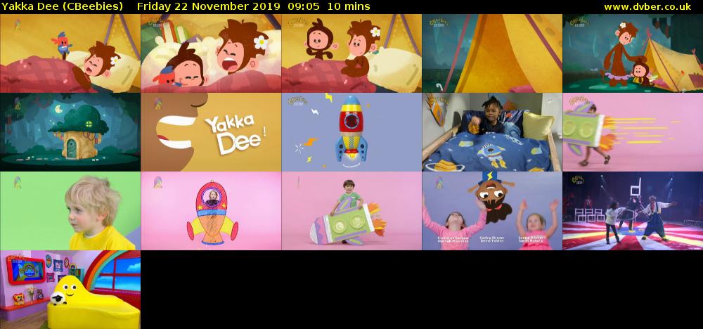 Yakka Dee (CBeebies) Friday 22 November 2019 09:05 - 09:15