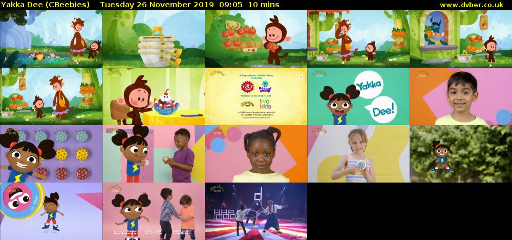 Yakka Dee (CBeebies) Tuesday 26 November 2019 09:05 - 09:15