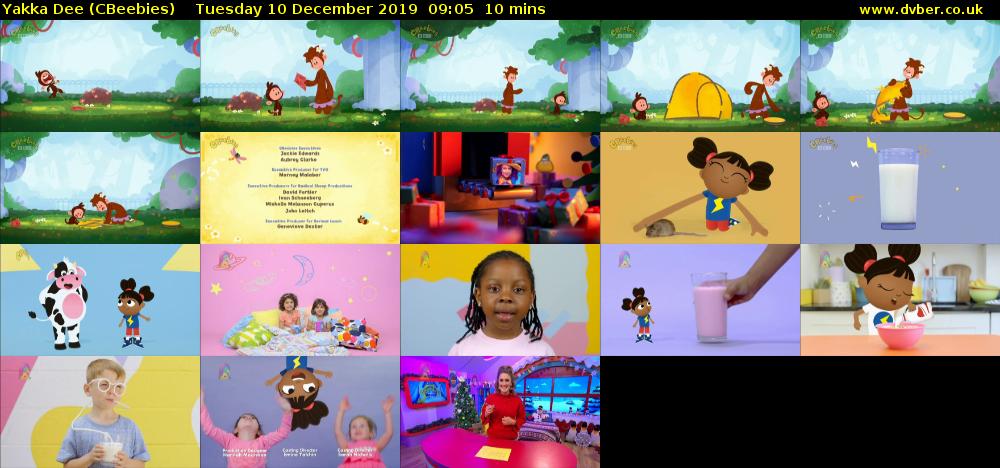 Yakka Dee (CBeebies) Tuesday 10 December 2019 09:05 - 09:15