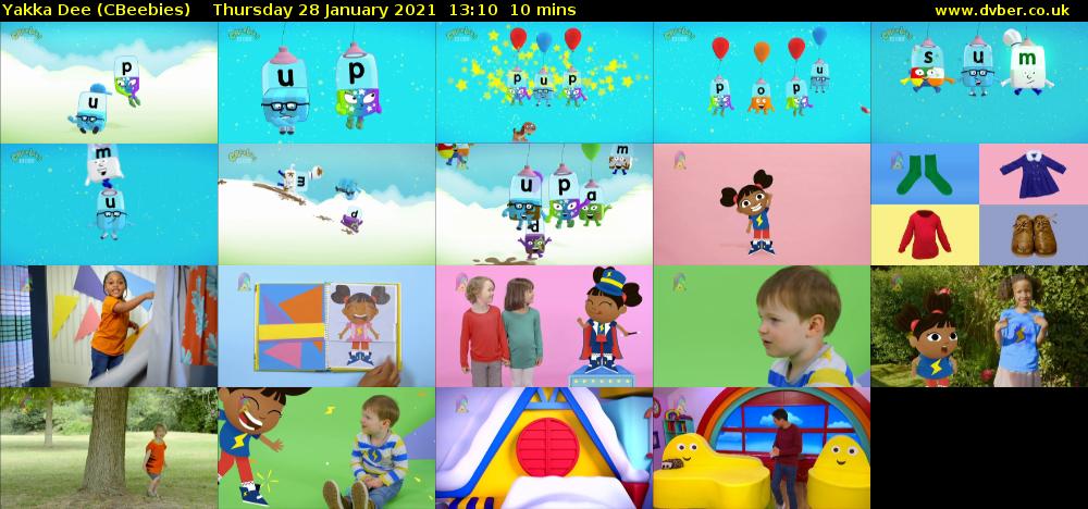 Yakka Dee (CBeebies) Thursday 28 January 2021 13:10 - 13:20