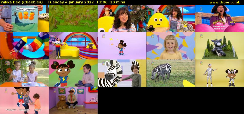 Yakka Dee (CBeebies) Tuesday 4 January 2022 13:00 - 13:10
