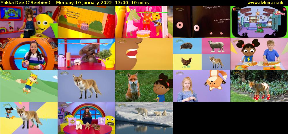 Yakka Dee (CBeebies) Monday 10 January 2022 13:00 - 13:10
