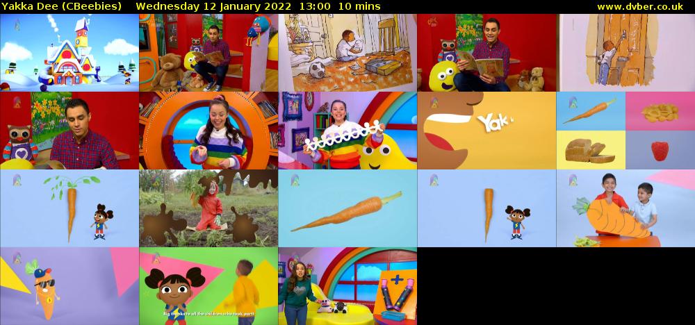 Yakka Dee (CBeebies) Wednesday 12 January 2022 13:00 - 13:10