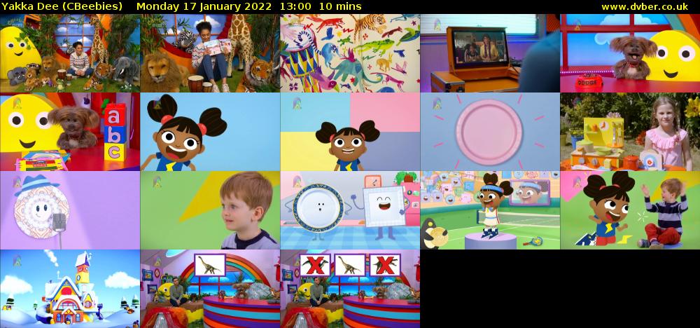 Yakka Dee (CBeebies) Monday 17 January 2022 13:00 - 13:10
