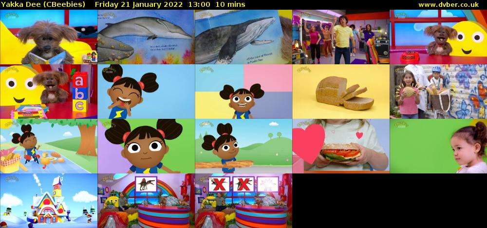 Yakka Dee (CBeebies) Friday 21 January 2022 13:00 - 13:10