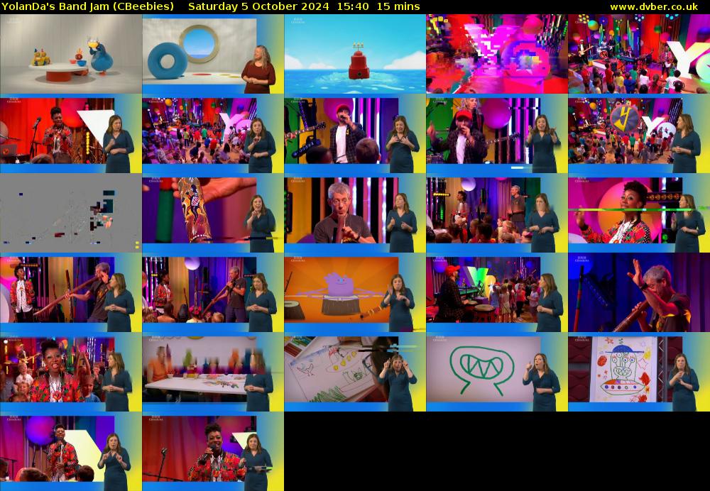 YolanDa's Band Jam (CBeebies) Saturday 5 October 2024 15:40 - 15:55