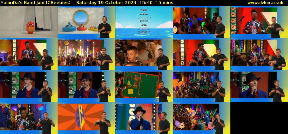 YolanDa's Band Jam (CBeebies) Saturday 19 October 2024 15:40 - 15:55