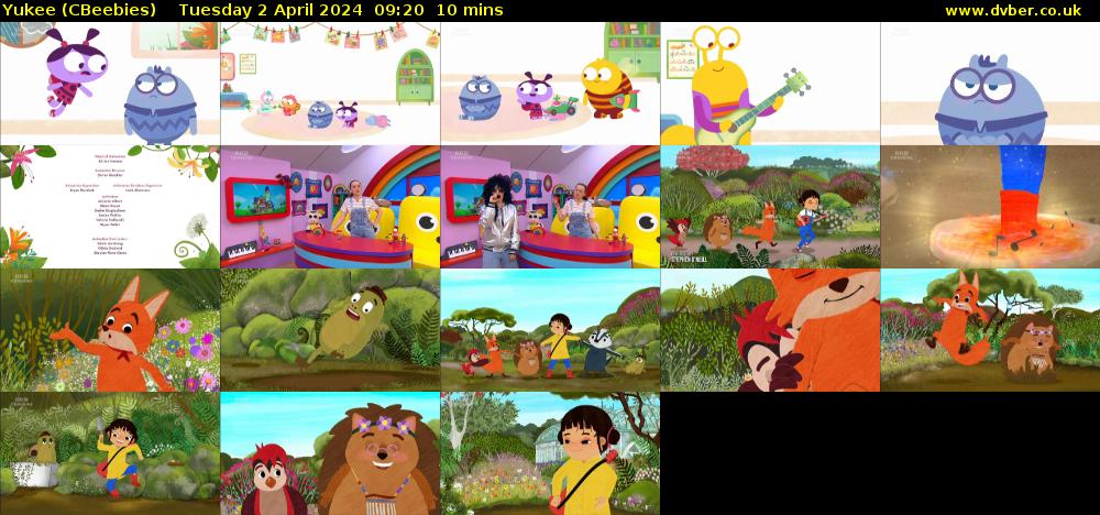 Yukee (CBeebies) Tuesday 2 April 2024 09:20 - 09:30