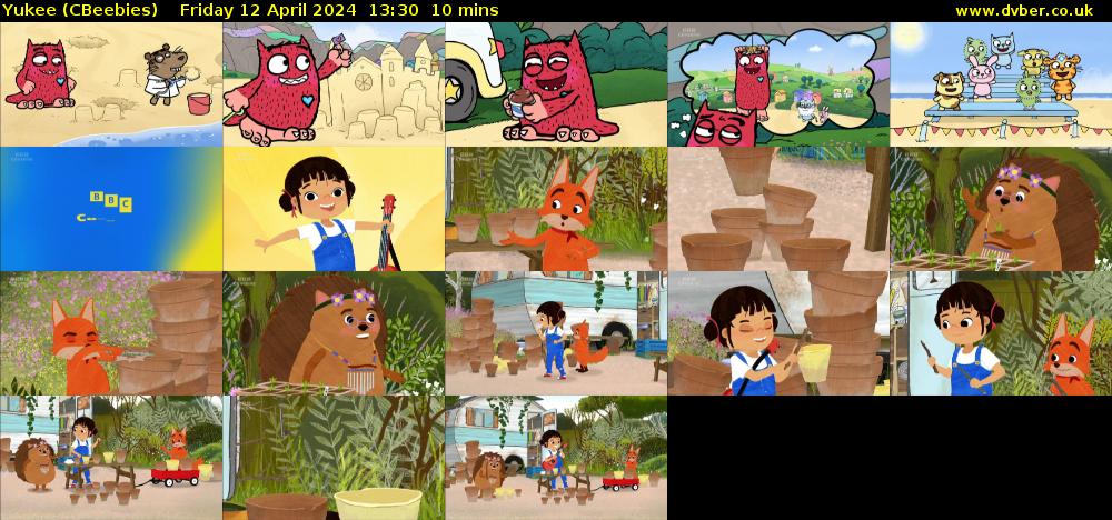 Yukee (CBeebies) Friday 12 April 2024 13:30 - 13:40