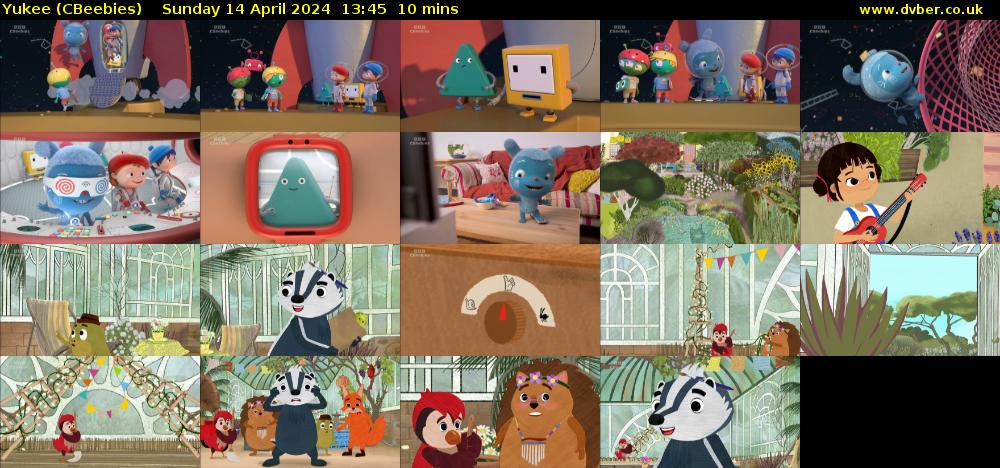 Yukee (CBeebies) Sunday 14 April 2024 13:45 - 13:55