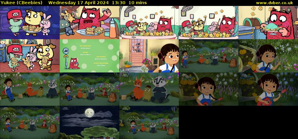 Yukee (CBeebies) Wednesday 17 April 2024 13:30 - 13:40