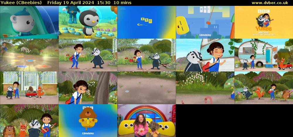 Yukee (CBeebies) Friday 19 April 2024 15:30 - 15:40