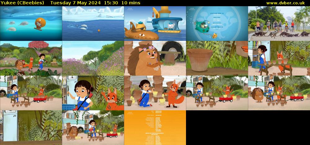 Yukee (CBeebies) Tuesday 7 May 2024 15:30 - 15:40