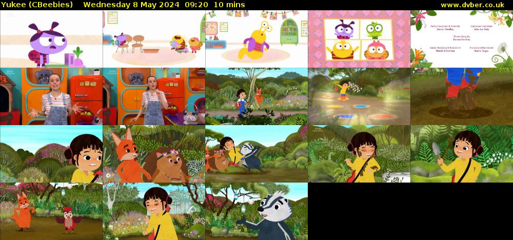 Yukee (CBeebies) Wednesday 8 May 2024 09:20 - 09:30