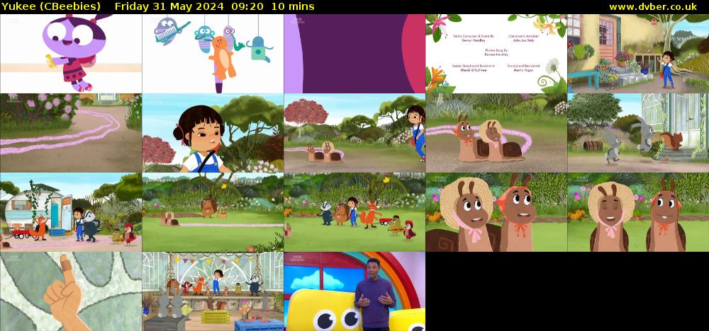 Yukee (CBeebies) Friday 31 May 2024 09:20 - 09:30