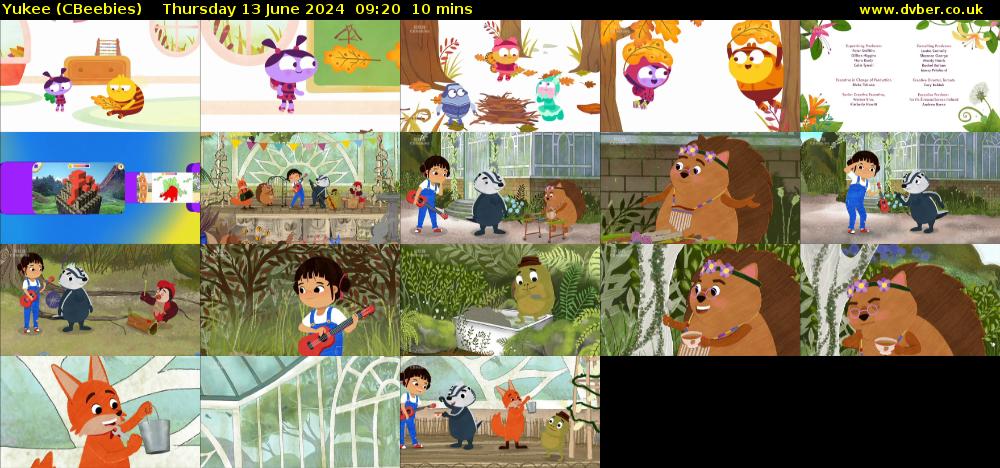 Yukee (CBeebies) Thursday 13 June 2024 09:20 - 09:30