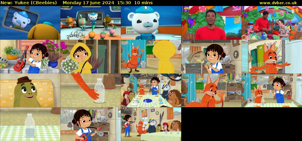 Yukee (CBeebies) Monday 17 June 2024 15:30 - 15:40