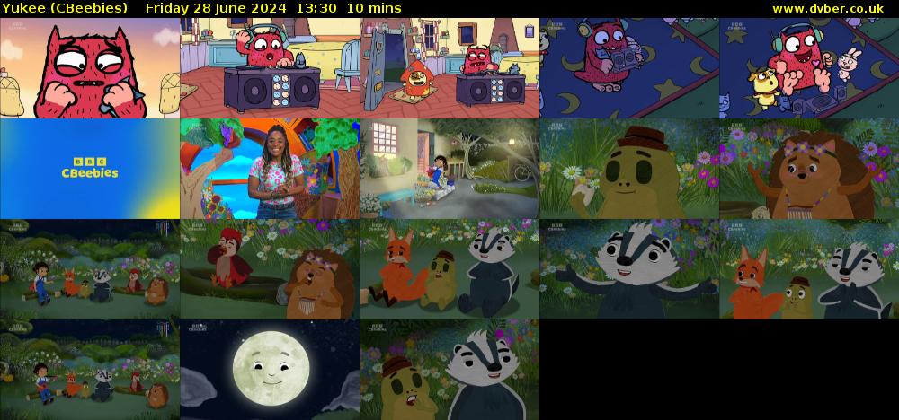 Yukee (CBeebies) Friday 28 June 2024 13:30 - 13:40