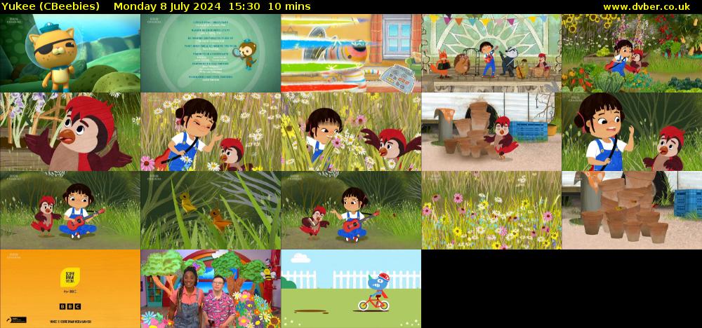 Yukee (CBeebies) Monday 8 July 2024 15:30 - 15:40
