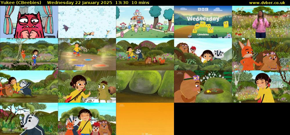 Yukee (CBeebies) Wednesday 22 January 2025 13:30 - 13:40