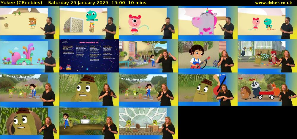Yukee (CBeebies) Saturday 25 January 2025 15:00 - 15:10