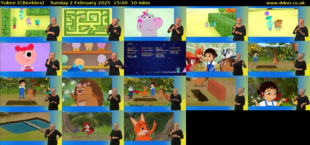 Yukee (CBeebies) Sunday 2 February 2025 15:00 - 15:10