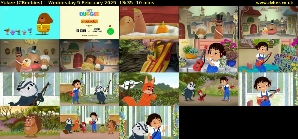 Yukee (CBeebies) Wednesday 5 February 2025 13:35 - 13:45