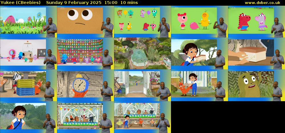 Yukee (CBeebies) Sunday 9 February 2025 15:00 - 15:10