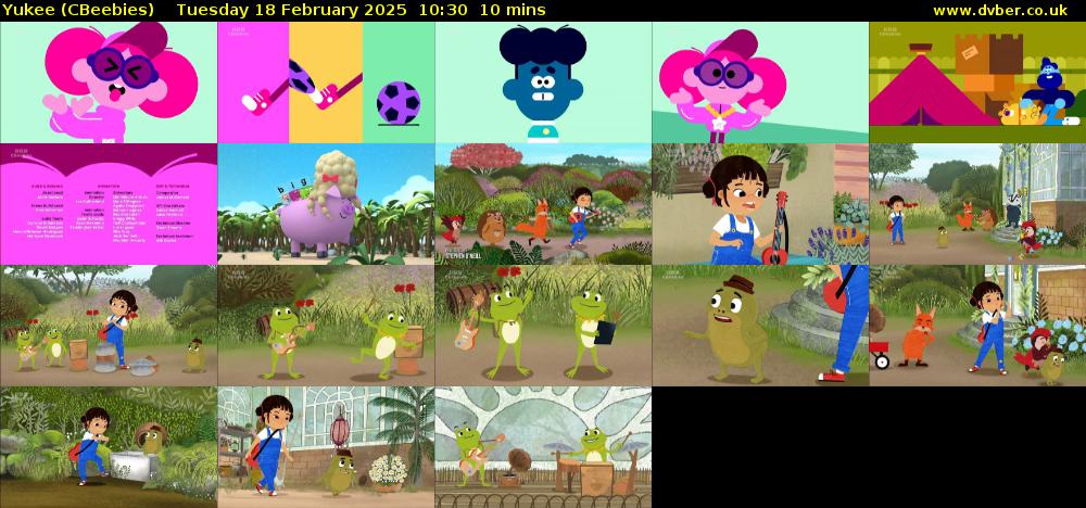 Yukee (CBeebies) Tuesday 18 February 2025 10:30 - 10:40