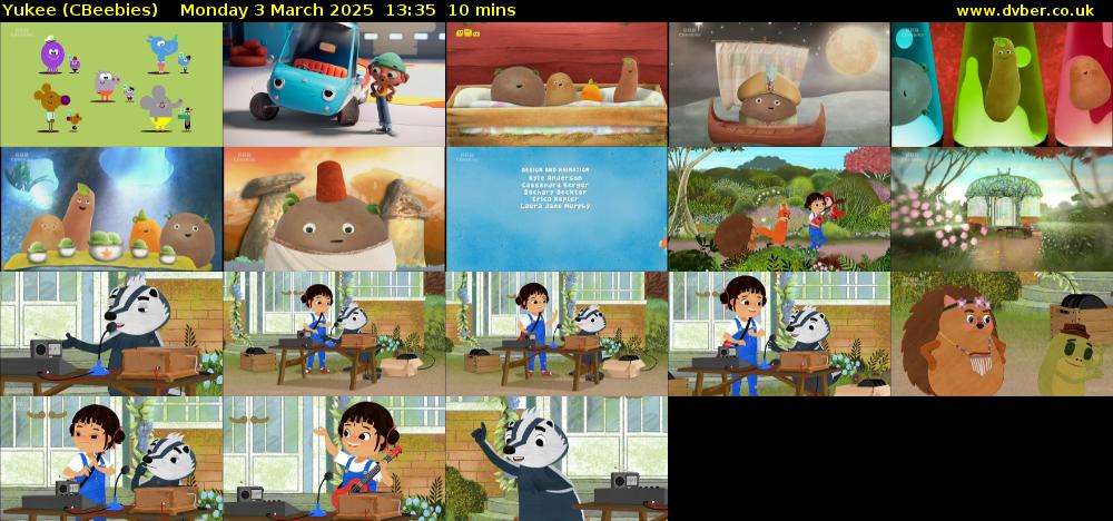 Yukee (CBeebies) Monday 3 March 2025 13:35 - 13:45