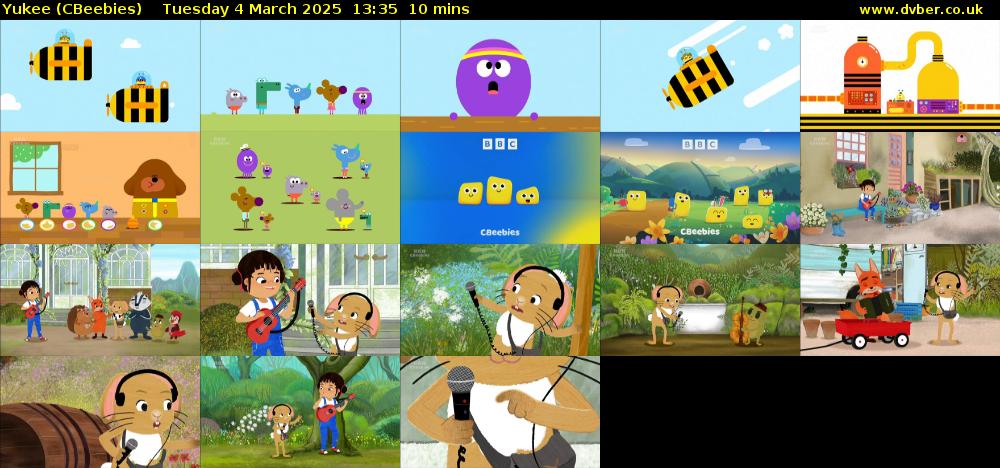 Yukee (CBeebies) Tuesday 4 March 2025 13:35 - 13:45