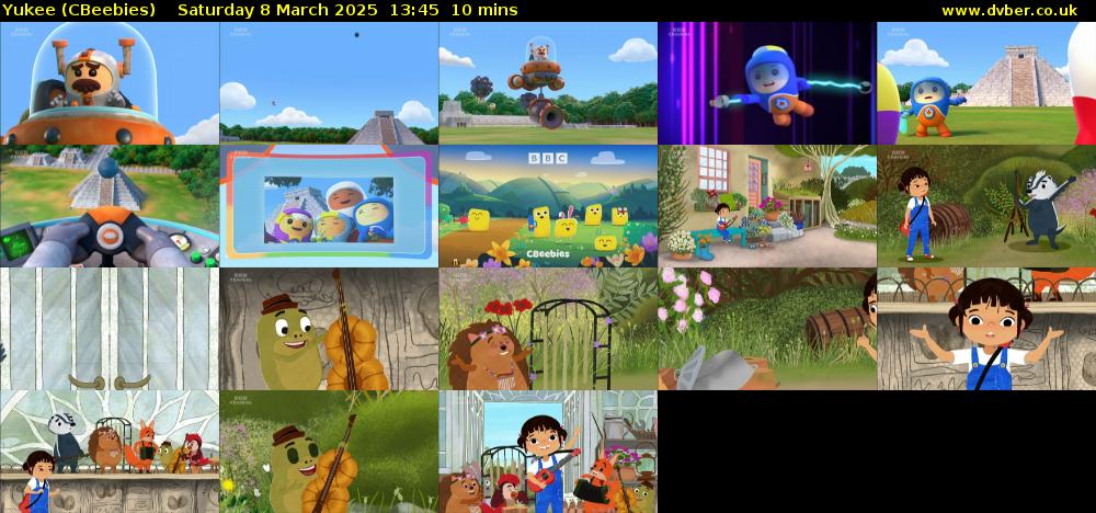 Yukee (CBeebies) Saturday 8 March 2025 13:45 - 13:55