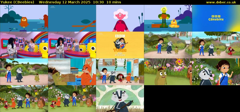 Yukee (CBeebies) Wednesday 12 March 2025 10:30 - 10:40