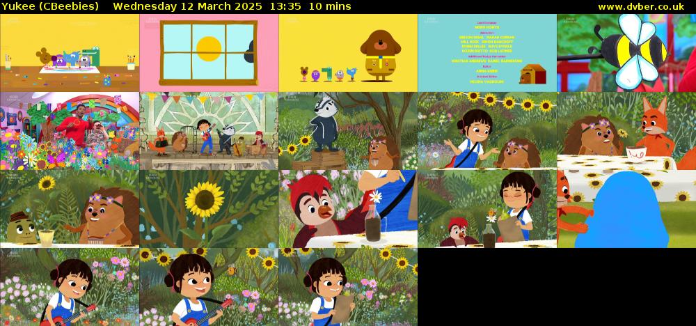 Yukee (CBeebies) Wednesday 12 March 2025 13:35 - 13:45