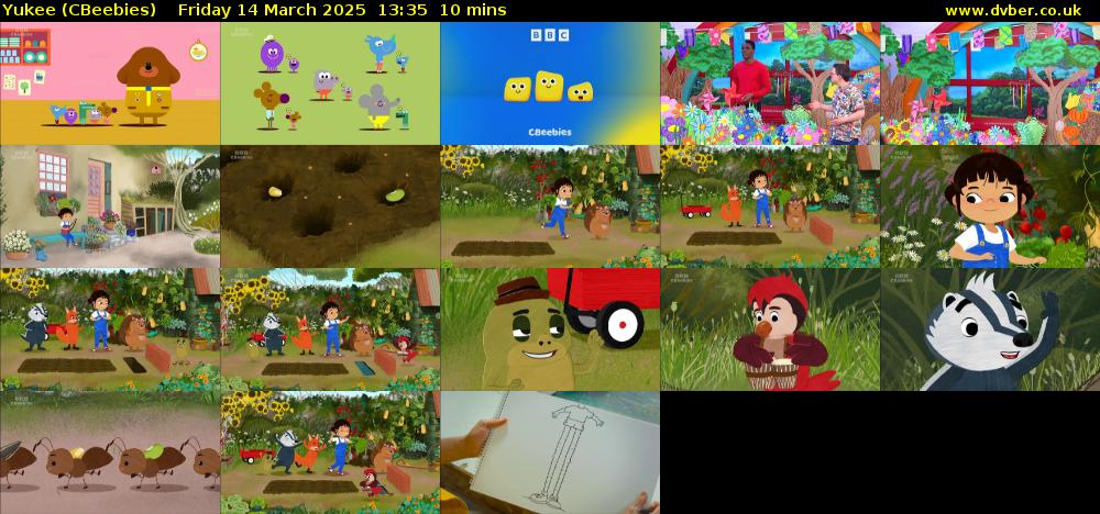 Yukee (CBeebies) Friday 14 March 2025 13:35 - 13:45